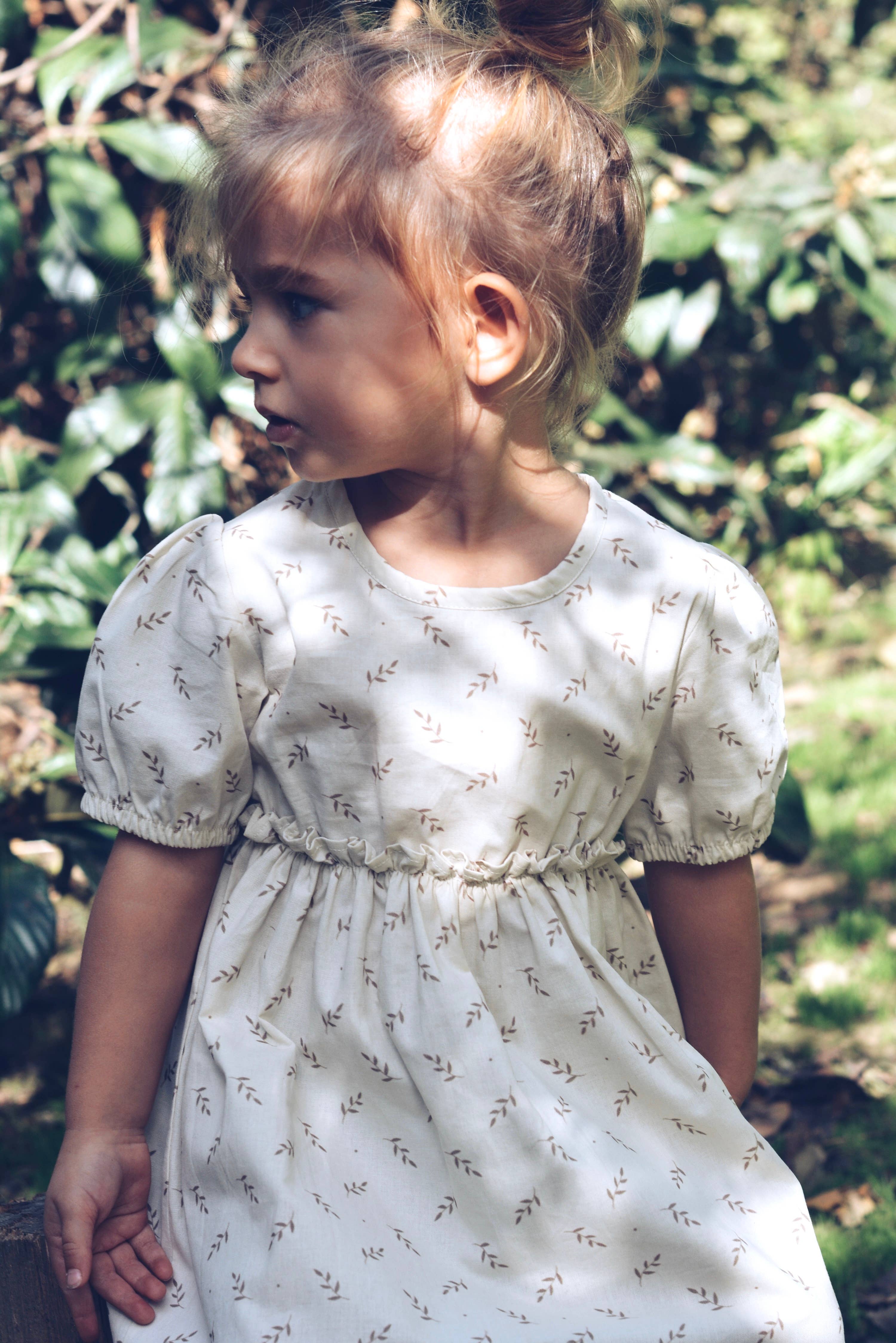 Eli & Nev (we cover U.S. import duties) - Vente Robe – bébé - Robe d'été fleurie pour petite fille beige 100% coton OEKO-TEX13