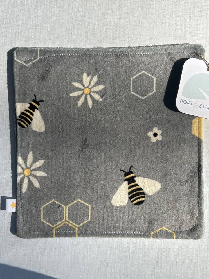 Don't Worry, Bee Happy Minky Crinkle Sensory Toy for wholesale by Port & Starbird