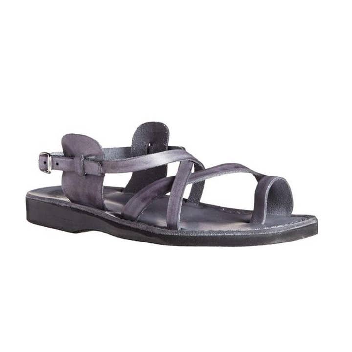 The Good Shepherd - Sandaal met leren gesp | Grijs voor wholesale door Jerusalem Sandals