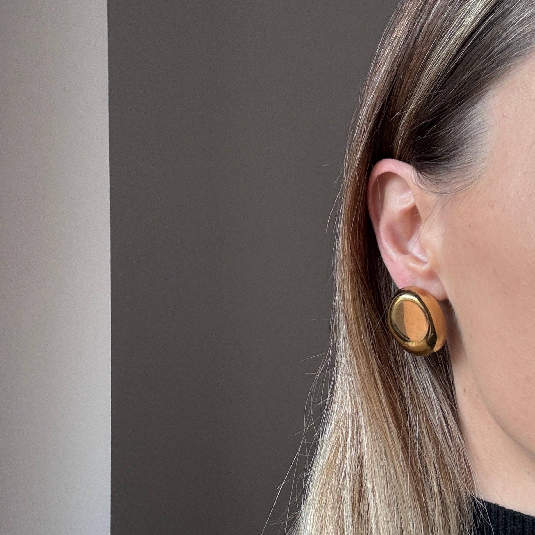 DUESTELLE ITALIA - Wholesale Hoop Earrings - Pure Gold - Oval Statement Earrings in Steel3