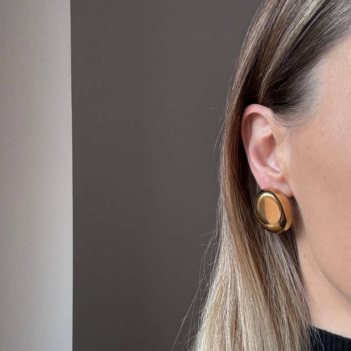 DUESTELLE ITALIA - Wholesale Hoop Earrings - Pure Gold - Oval Statement Earrings in Steel3