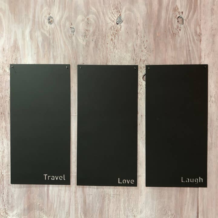 Wähle dein Wort Magnettafel — Reisen | Liebe | Lachen | Abenteuer | #1205 für den Großhandel von Think Metal - Thinking Creatively to Make it Metal