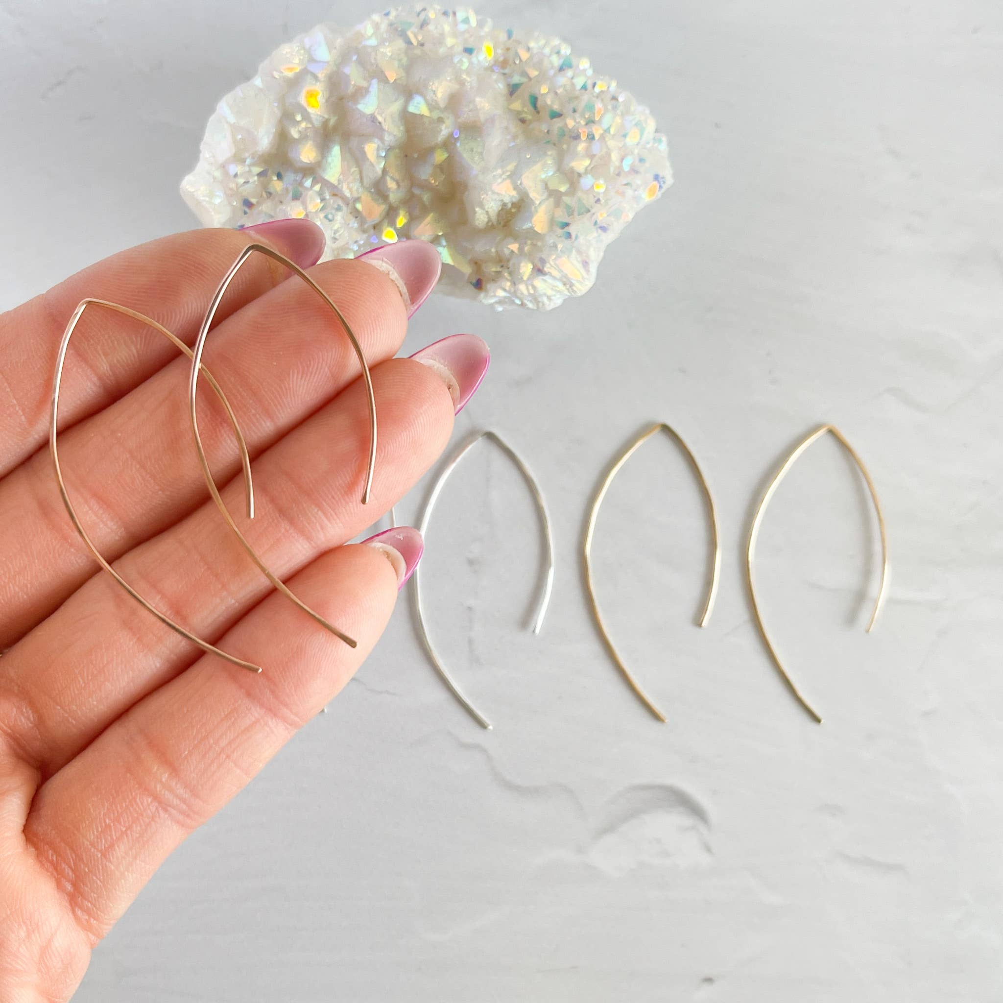 Red Giraffe Designs - Wholesale Dangle Earrings - Minimalist Asymmetric Wire Arch Earrings9