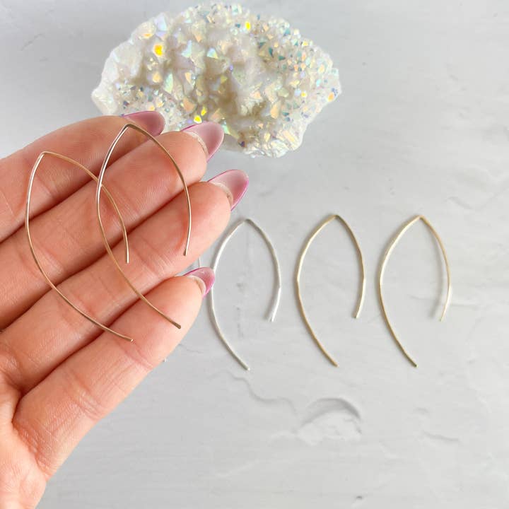 Red Giraffe Designs - Wholesale Dangle Earrings - Minimalist Asymmetric Wire Arch Earrings9