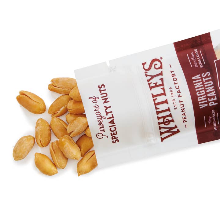 Whitley's Peanut Factory - Wholesale Nuts - 3 oz. Pouch Bags "Home Cooked" Salted Virginia Peanuts