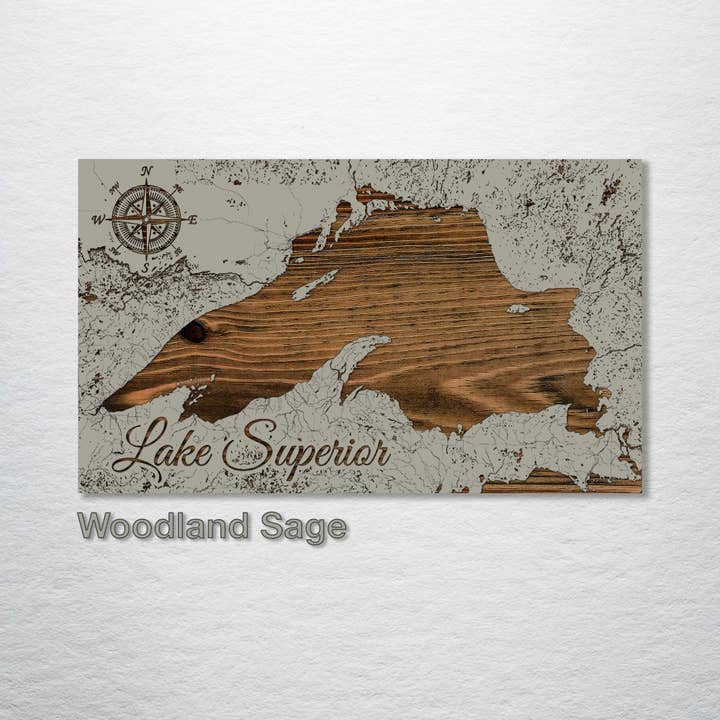 Fire and Pine Wood Maps - Venta al por mayor Mapas - Grandes Lagos: Lago Superior Mapa