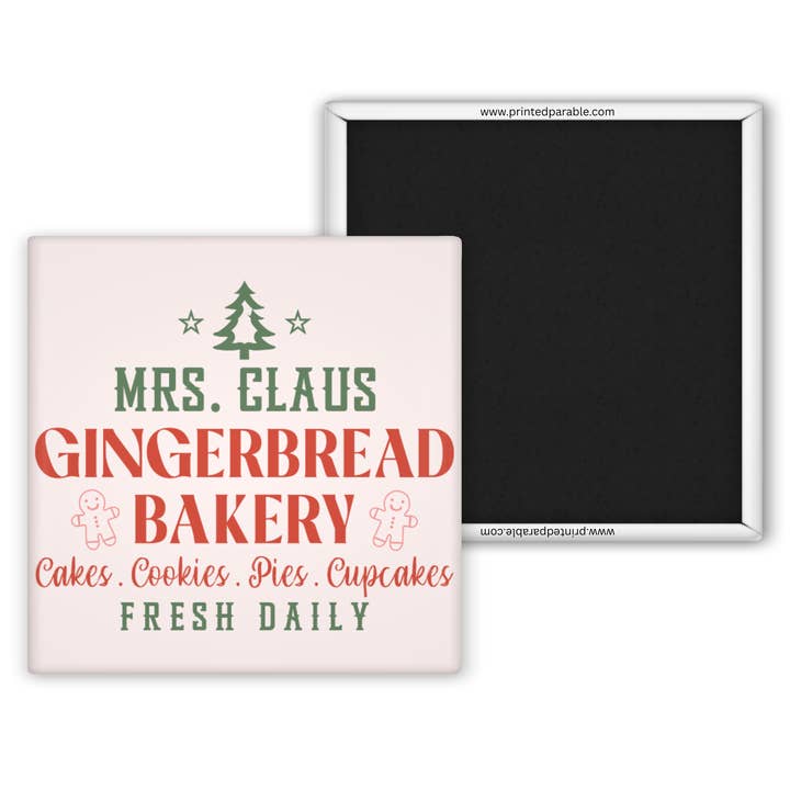Ms. Claus gingerbread bakery vintage magnet for wholesale by Printed Parable