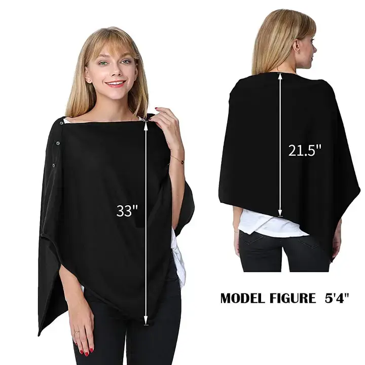 Fennco Styles - Wholesale Poncho - Dames - Ivoor multifunctionele gebreide zachte voedingssjaal poncho (Kopie)4
