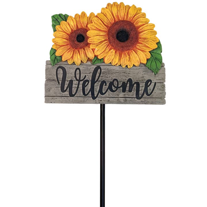 Spoontiques, Inc - Wholesale Garden/Lawn Stake - Sunflower Welcome Garden Stake