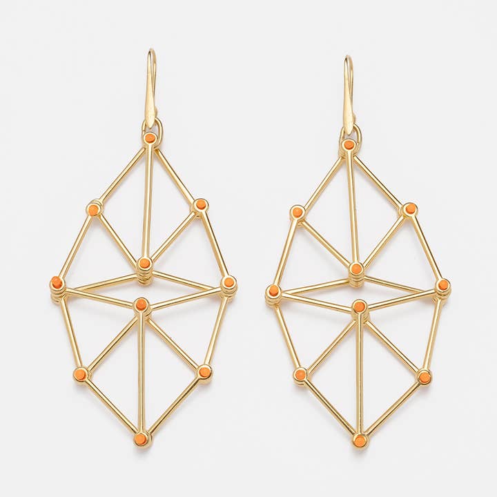 Web Earrings Gold for wholesale by C.KARAKALPAKI