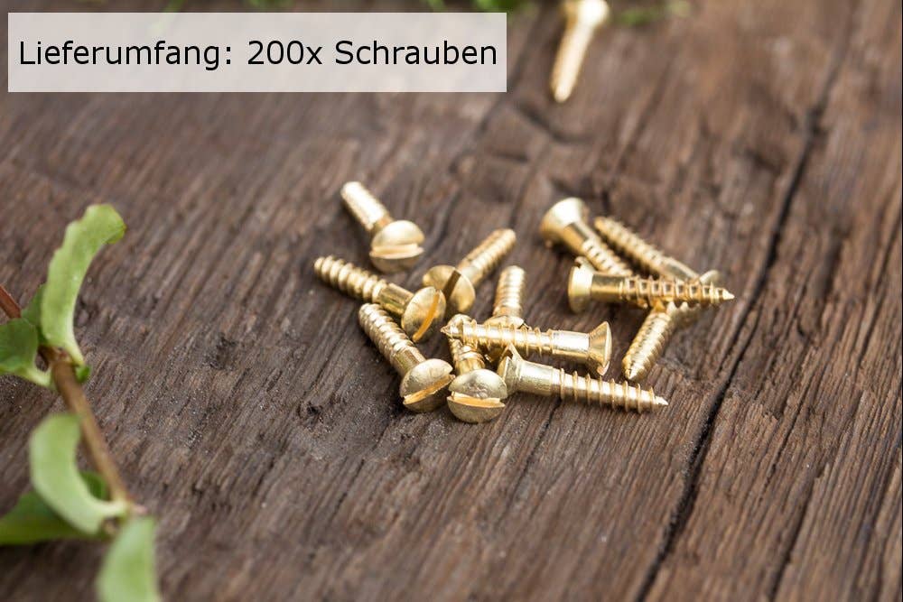 Antikas - Venta al por mayor Figura decorativa - Tornillos de cabeza plana 200X (Din 95), latón en bruto0