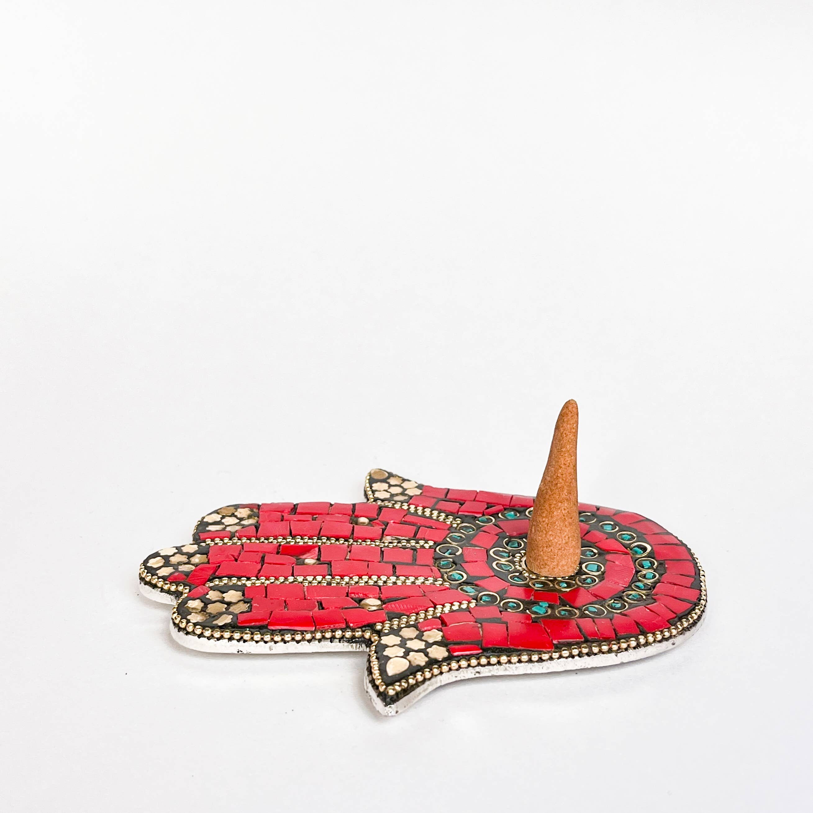 Artschatz LLC - Vendita all'ingrosso Portaincensi - Hamsa Hand - Rosso - Porta incenso3
