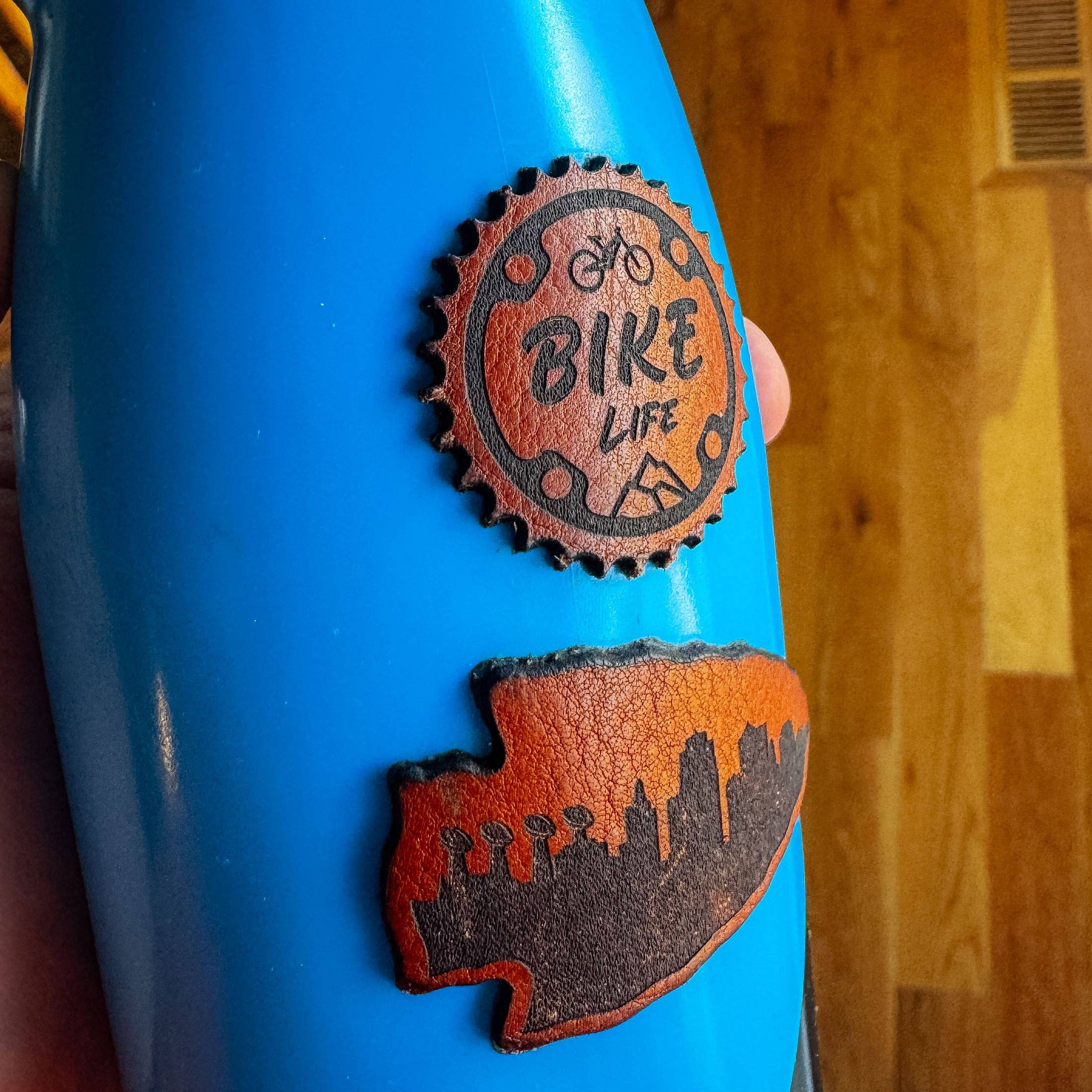 Kc Laser Co - Wholesale Sticker - Custom Leather 3" Stickers with Your Logo5