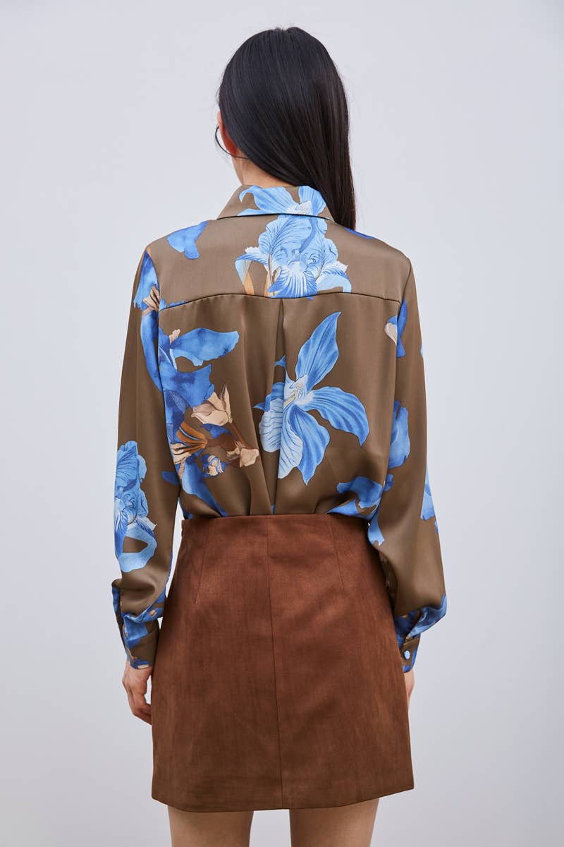 ELLI WHITE - Wholesale Button Down Shirt - Women's - Flowy floral print blouse6