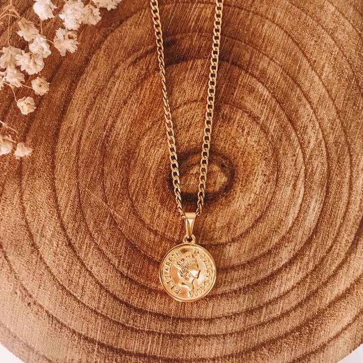 Guldmedaljon-halskæde for engroshandel hos Locas Biju