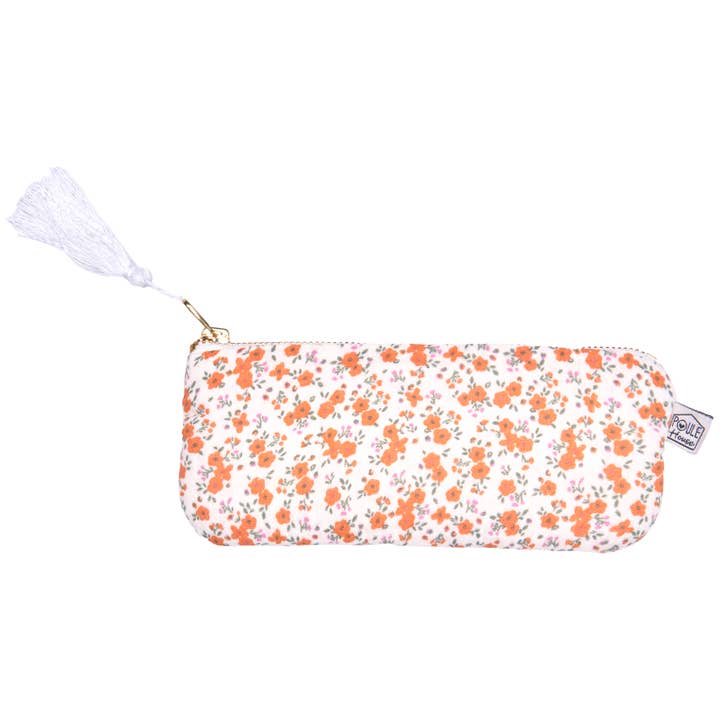 Astuccio per occhiali con cerniera - liberty arancione per la vendita all'ingrosso da parte di Poule House