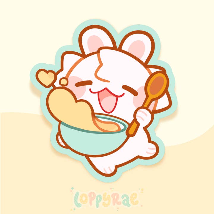 "Baker Bunny" Vinyl Sticker for wholesale by Loppy Rae