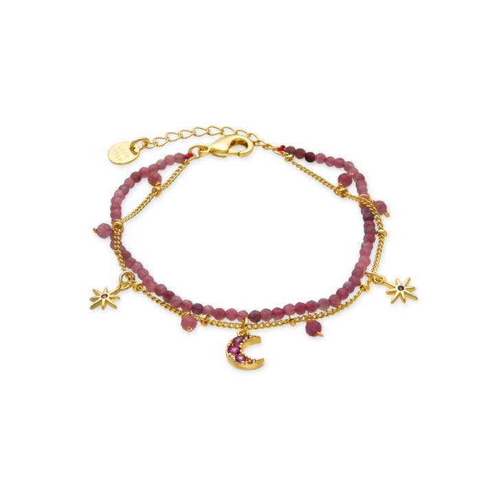 Luxenter - Wholesale Beaded Bracelet - Pulsera con Cristal Rosa acabado oro 18k - Ethal