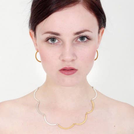 Collar Plata 925 chapado en Oro - NC1DT2S/G para venta al por mayor de Korczynski Design Jewellery