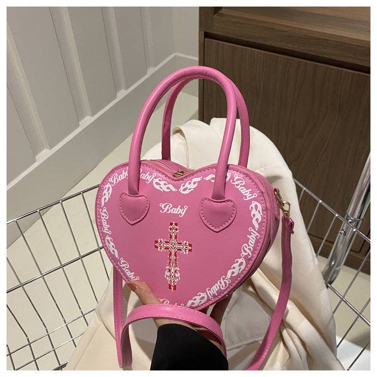 SALINA TRADING INC - Wholesale Shoulder Bag - Women's - Studded Gothic Punk Heart Shoulder Bag Small Square4