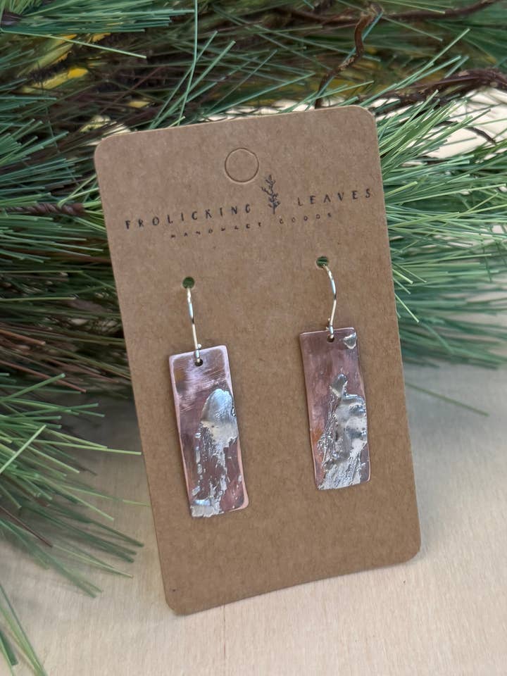 Copper Earrings with Splash for wholesale by Frolicking Leaves