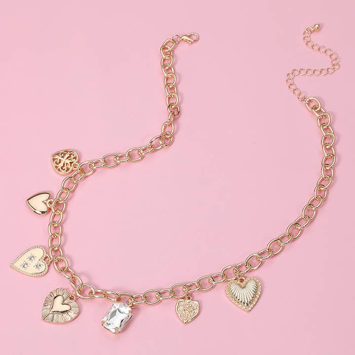 Sensibling Corp. - Wholesale Halskettinghanger - Ketting met metalen hart kruis steen bedel station1