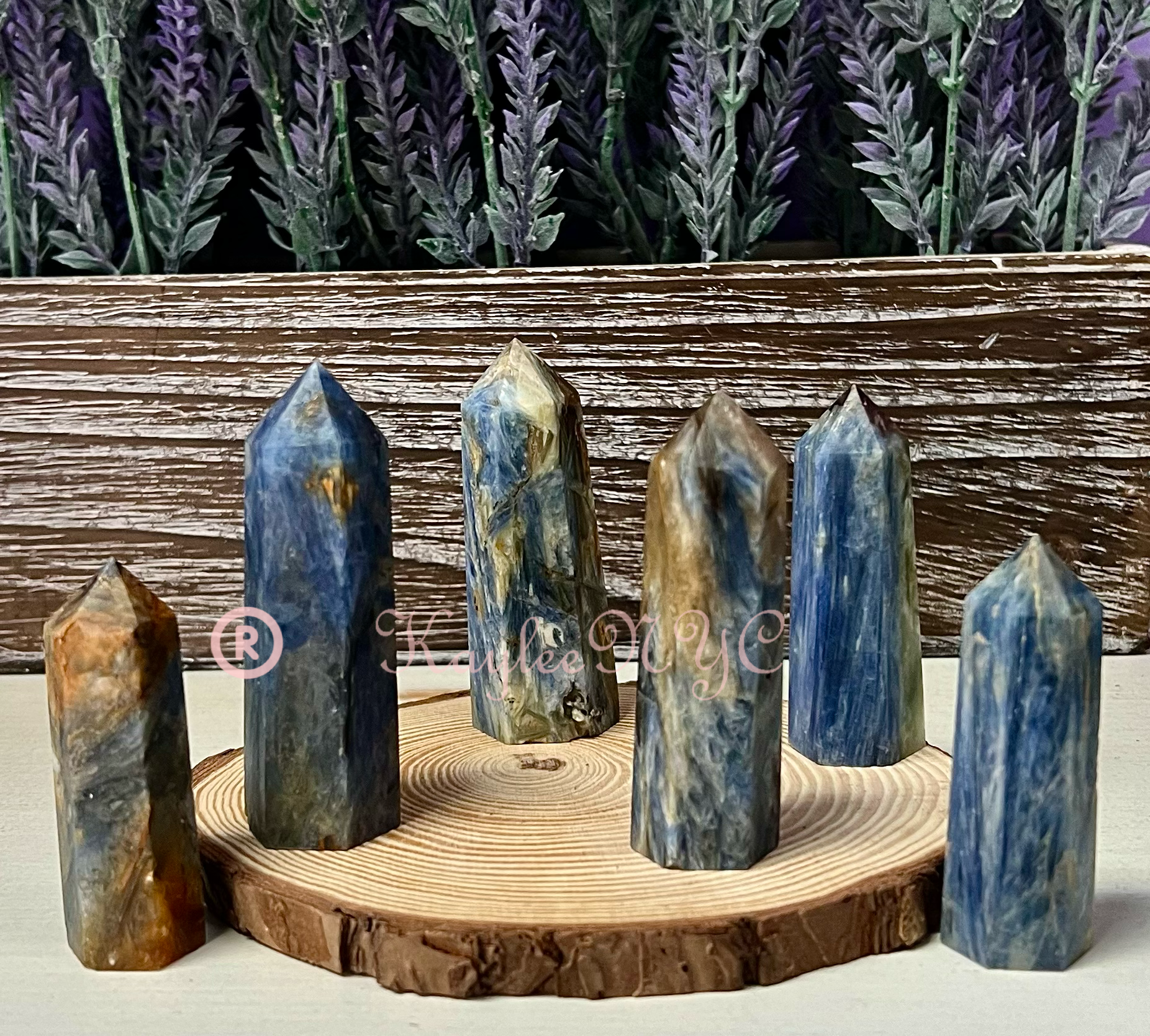 KayleeNYC - Wholesale Spiritual Stone/Crystal - Wholesale Lot 1 lb Natural Blue Kyanite Tower Obelisk Point1