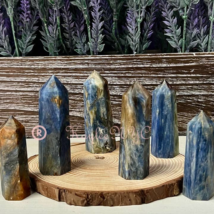 KayleeNYC - Wholesale Spiritual Stone/Crystal - Wholesale Lot 1 lb Natural Blue Kyanite Tower Obelisk Point1