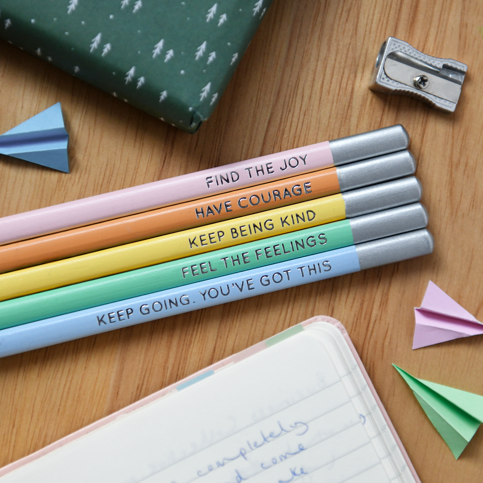 Clara and Macy – wholesale Pencil – Set Of Five Daily Reminder Positive Pencils6