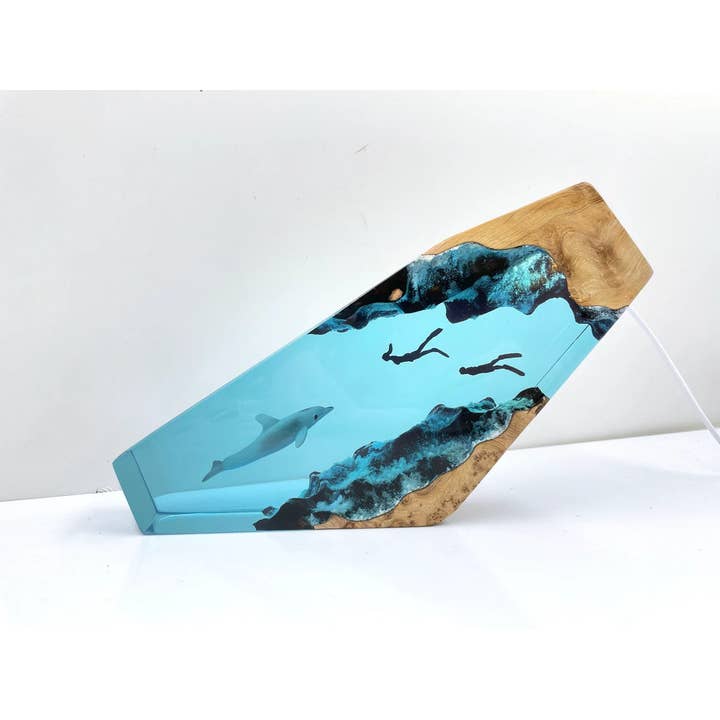 Merchemy - Wholesale Night Light - Dolphin and Diver Resin Night Light Ocean Home Decor1