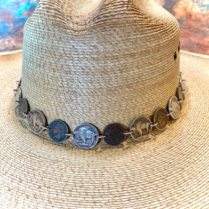 Buffalo Nickel & Indian Penny Hat Band, Indian Head Cent for wholesale by ASTALI