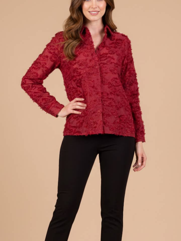 16245 camisa burdeos para venta al por mayor de Lilie Rose