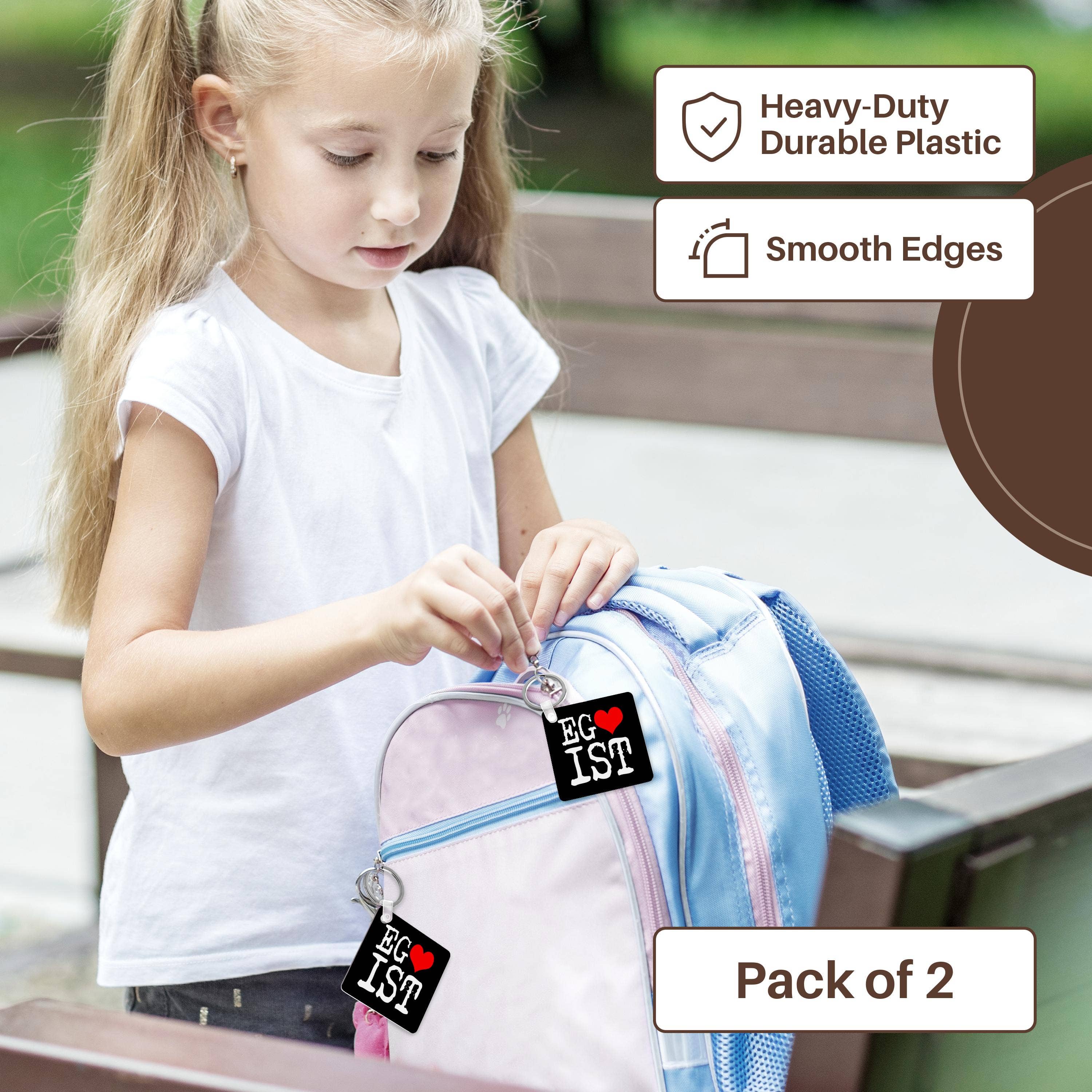 3dRose – wholesale Keychain – Unisex – 3dRose, White Egoist text and a red heart, black background, Key Chain7