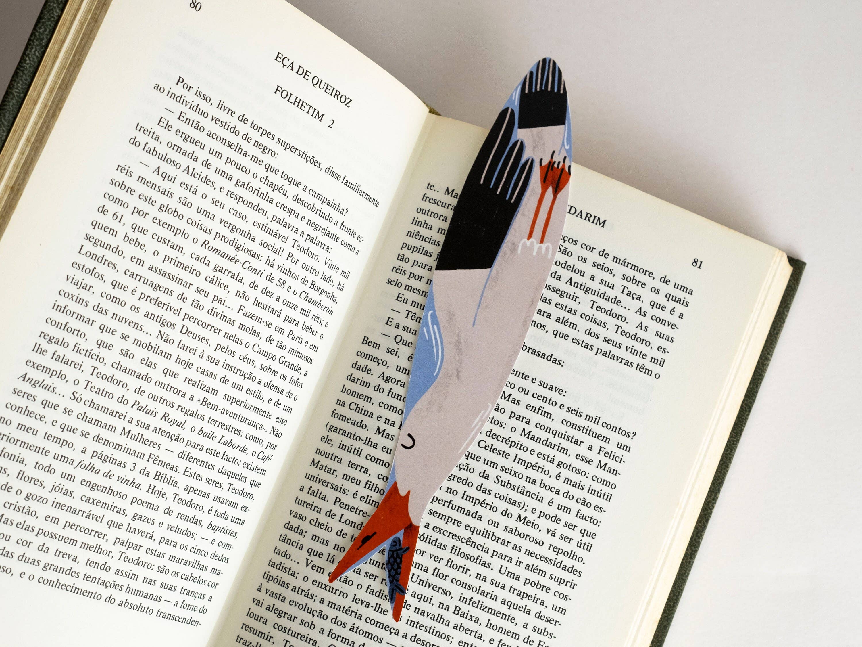 Matilde Horta - Wholesale Bookmark - Seagull and Sardine -  Paper Bookmark - 18x3,5cm5