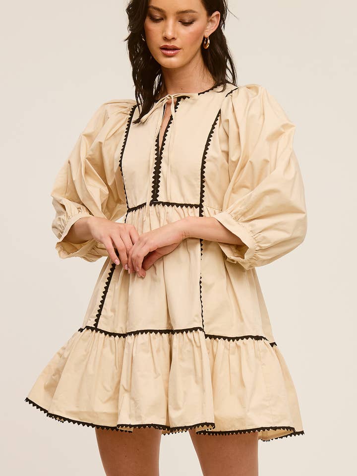 Trim Embellished Poplin Mini Dress and other Purchase Wholesale zigzag. Free Returns & Net 60 Terms on Faire trending on Faire.