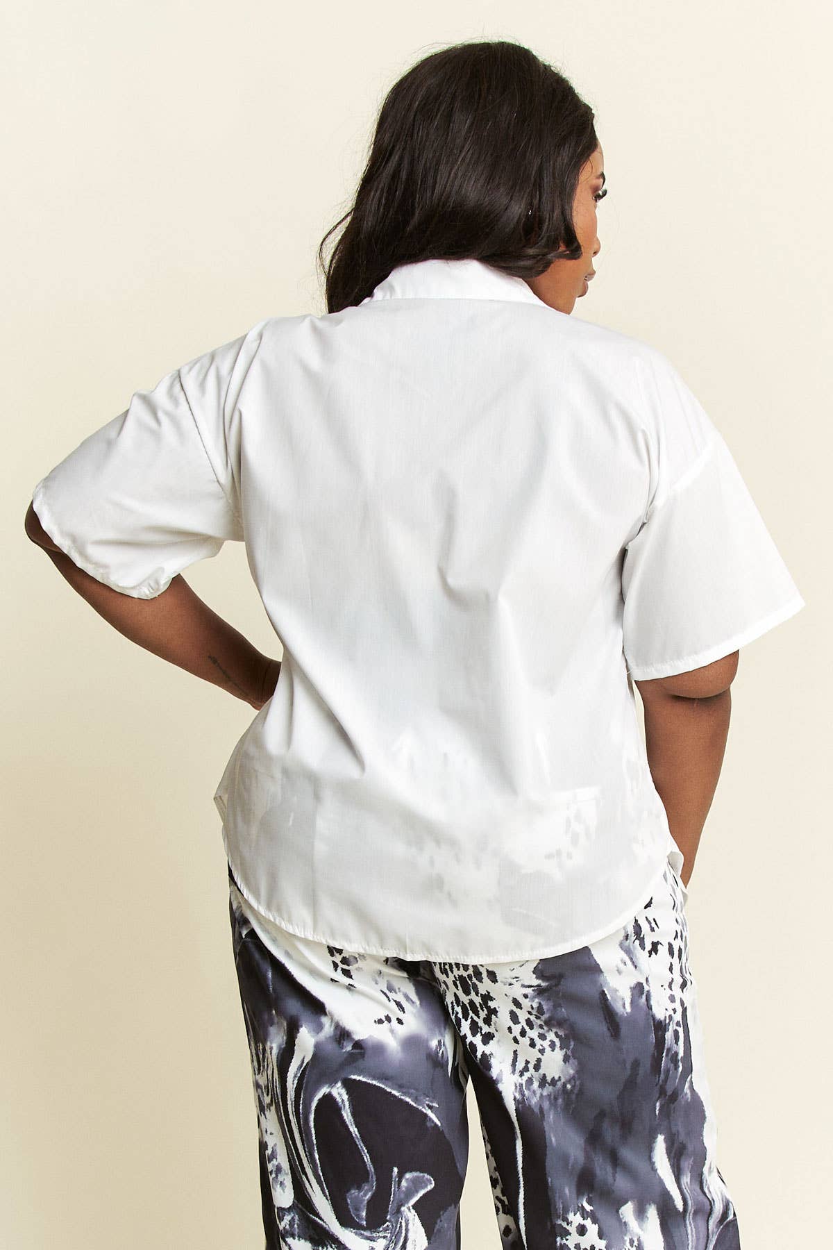 Namatt Design - Wholesale Button Down Shirt - Women's - Plus Short Sleeve Shirt with Detachable Long Sleeves8