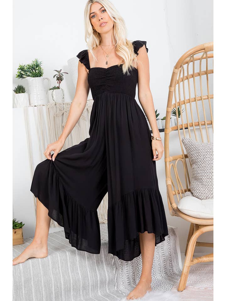 Sweet Lovely by Jen - Wholesale Jumpsuit - Women's - SW401 SOLID SMOCKED JUMPSUIT33