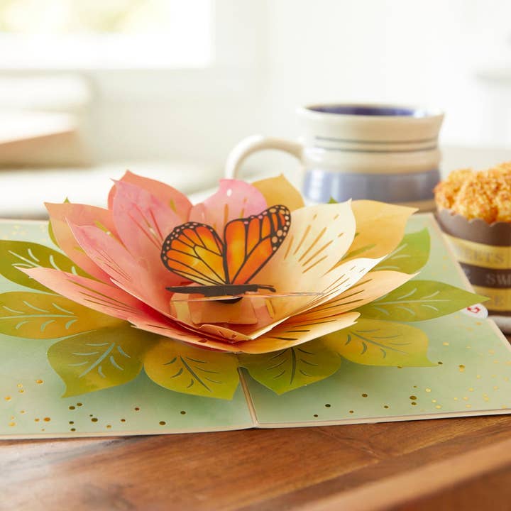 Lovepop Cards - Wholesale Everyday Greeting Card - Monarch Butterfly Bloom 5''x7'' Card, Pop-Up Cards
