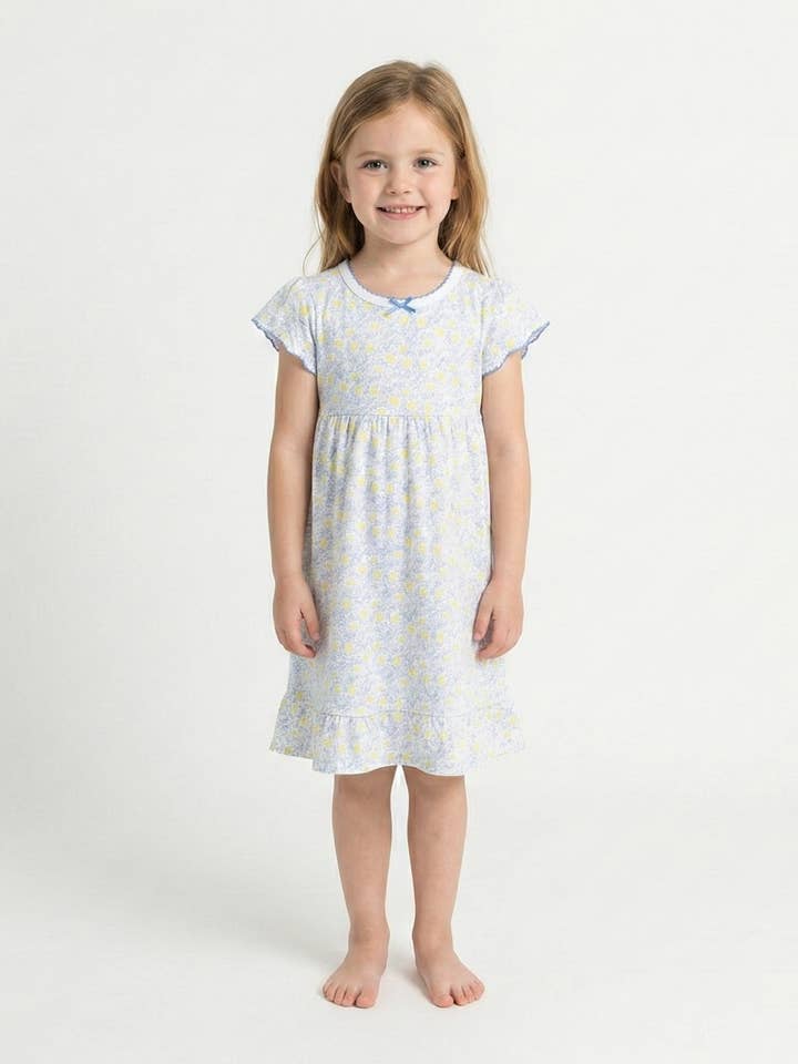 Lemons Pima Girls' Nightdress for wholesale by Little Blue Swallow