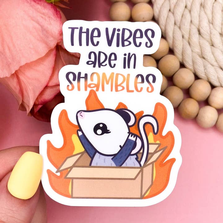 Autocollant Vinyle Les Ondes Sont En Désordre pour la vente par Pink Petal Paper Co