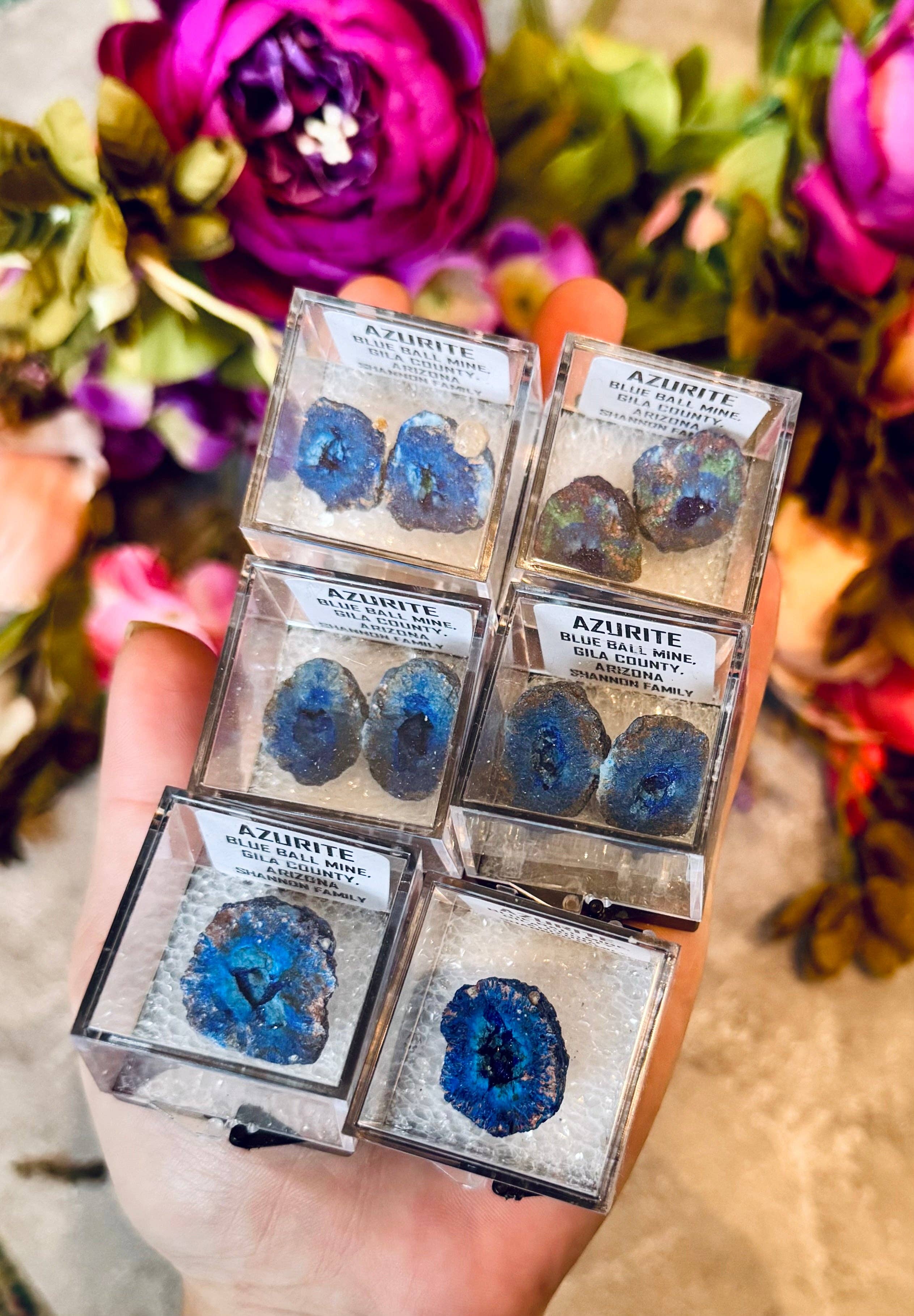 Mandala Gems - Wholesale Spiritual Stone/Crystal - Raw Azurite Geode Pairs3