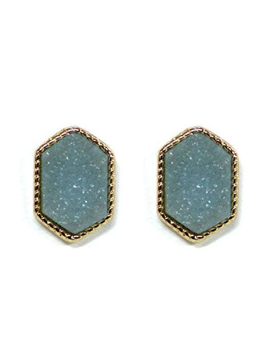 MiMi Wholesale - Wholesale Stud/Post Earrings - VE2334 Peggy Druzy Hexagon Post Earrings20