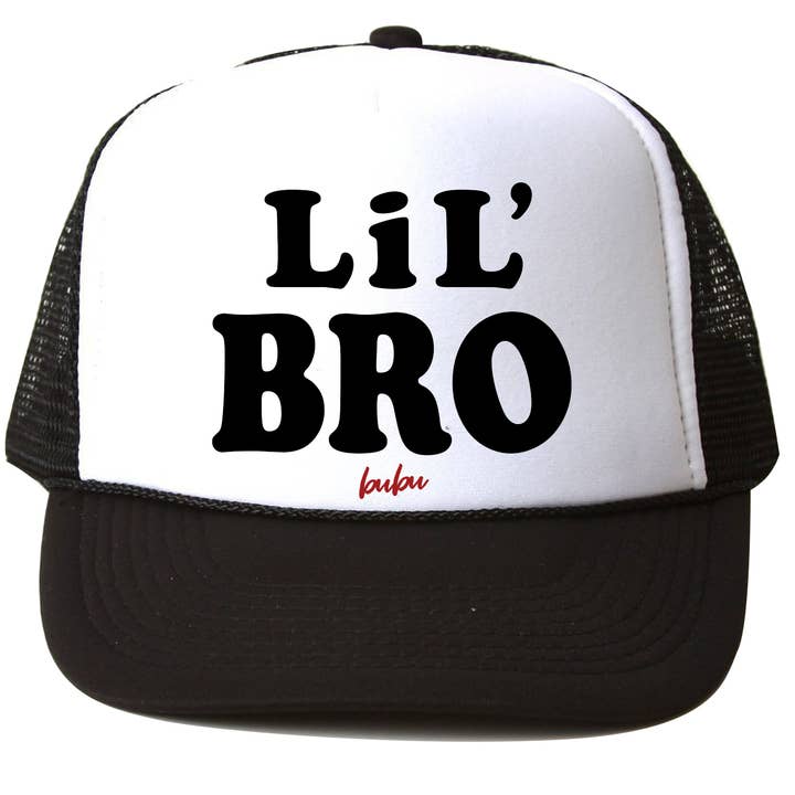 Lil Bro White / Black Trucker Hat for wholesale by Bubu