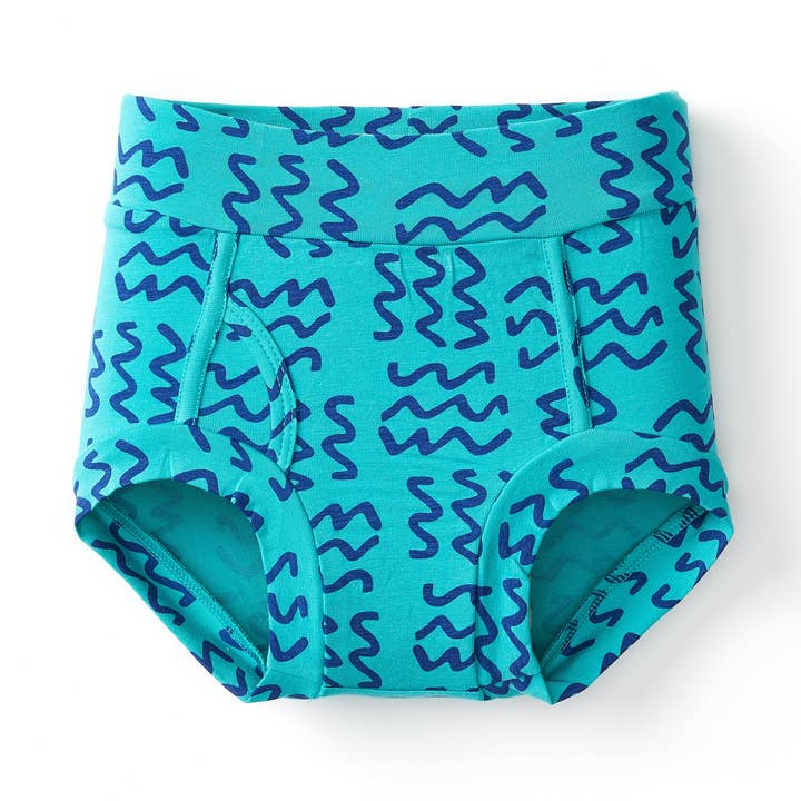 Unterwäsche für Jungen aus Bambus und Bio-Baumwolle Y-Front - Squiggles für den Großhandel von Lulu Funk