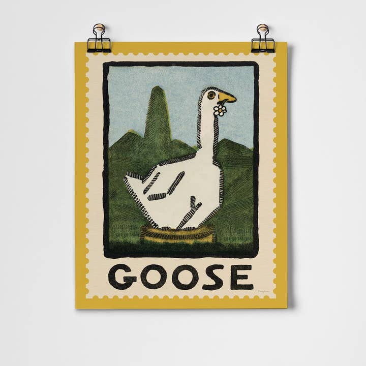 Goose Vintage Stamp Fine Art Print for wholesale by Roomytown Inc