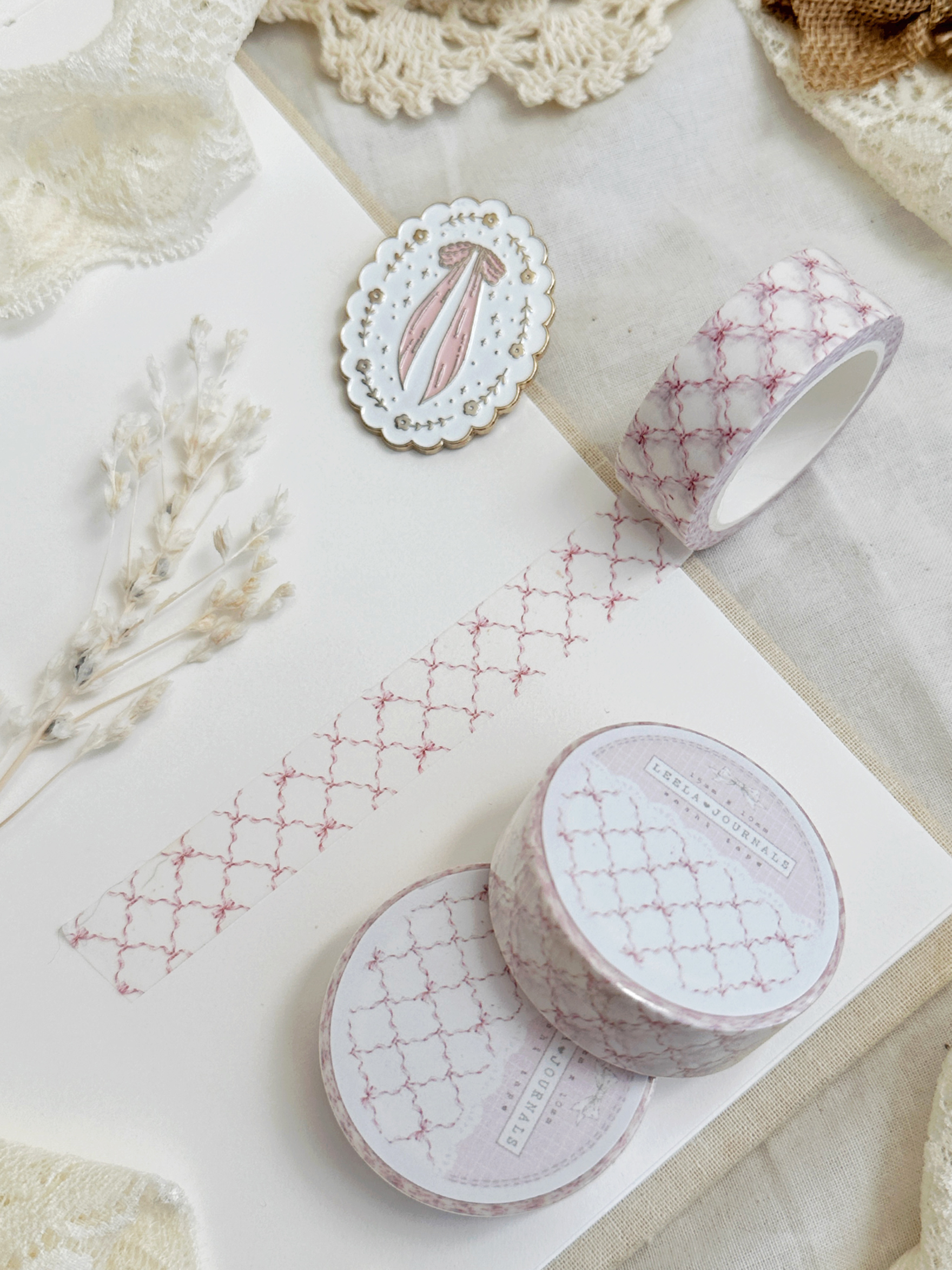 leelajournals – Großhandel Washi-Tape – Washi-Tape mit Schleifenmotiv und Spalier1