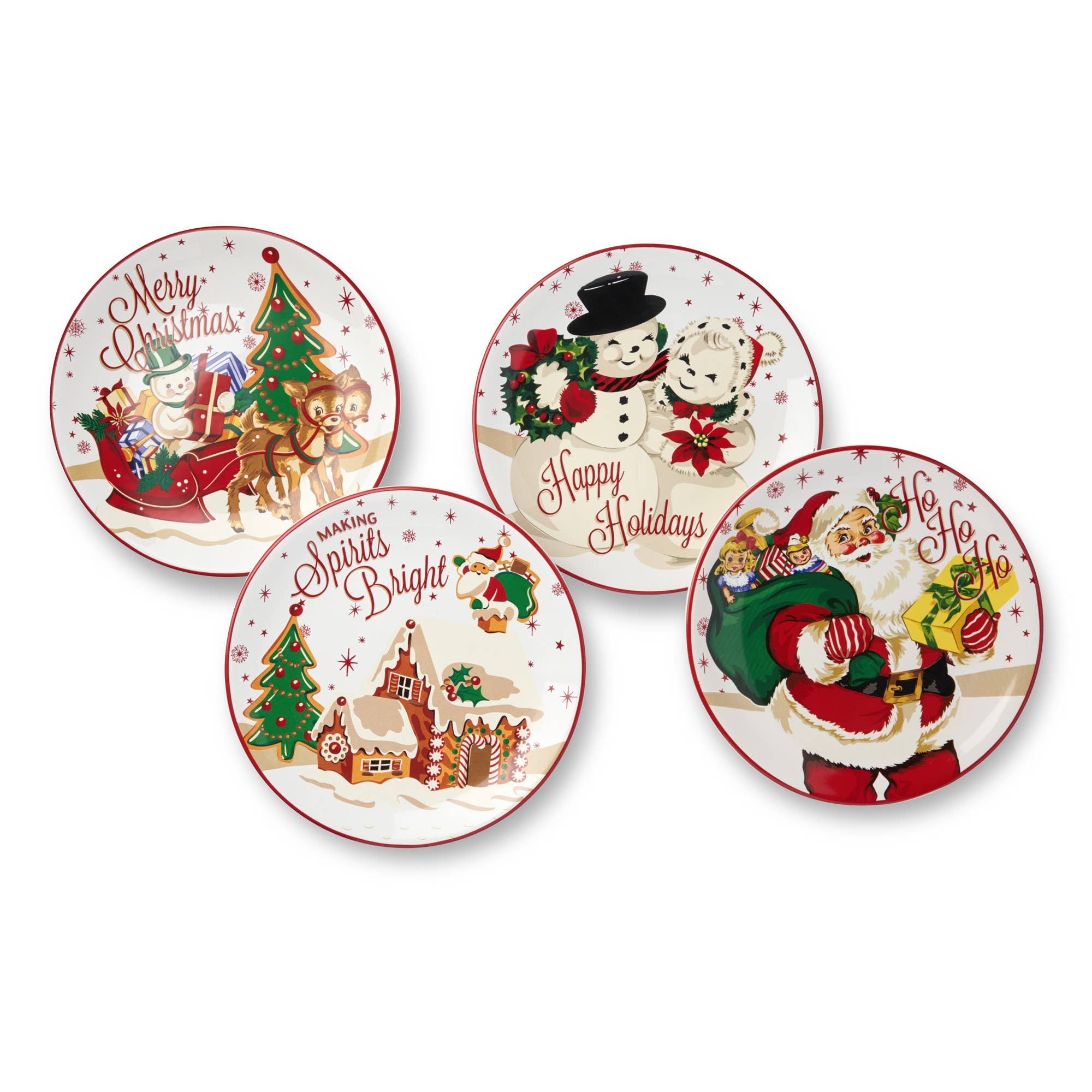 Certified International - Wholesale Salad plate - Santa's Retro Christmas Dessert Plate 9in asst.1