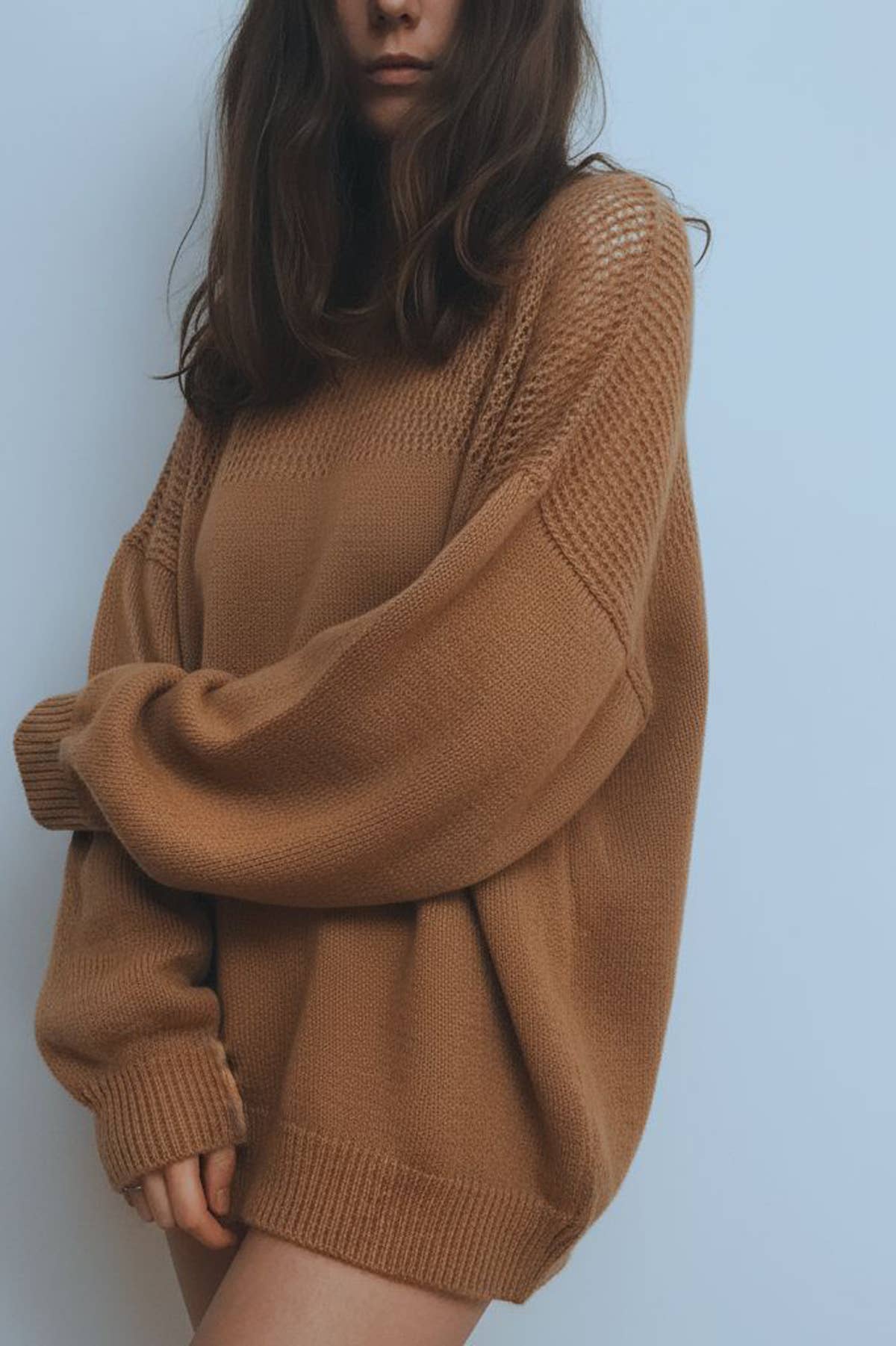 Lara Daisy - Wholesale Knit Top - Women's - Sheer Shoulder Cozy Knit Pullover Top8