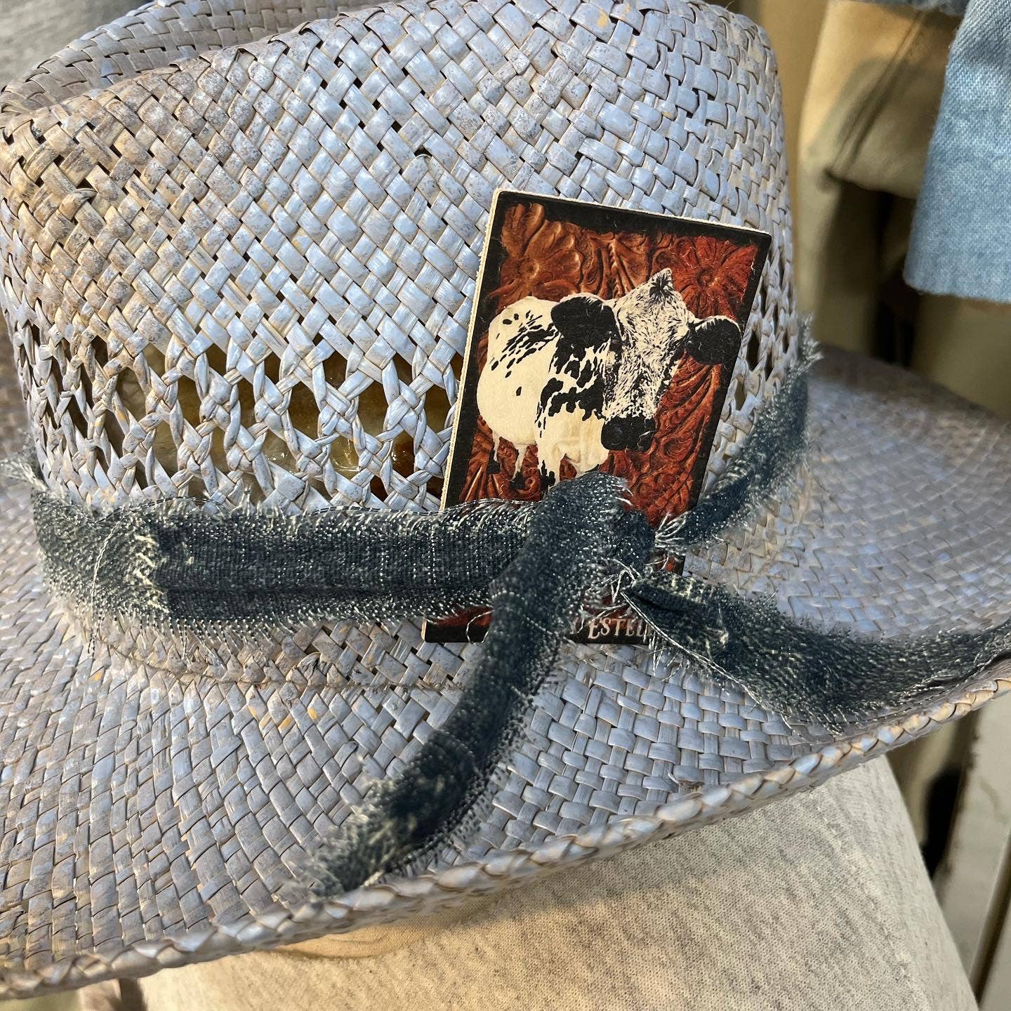 DOLLY ESTELLE - Vente Accessoire pour chapeau – femme - Carte de Chapeau en Cuir - Tamponnée par Bonnie1