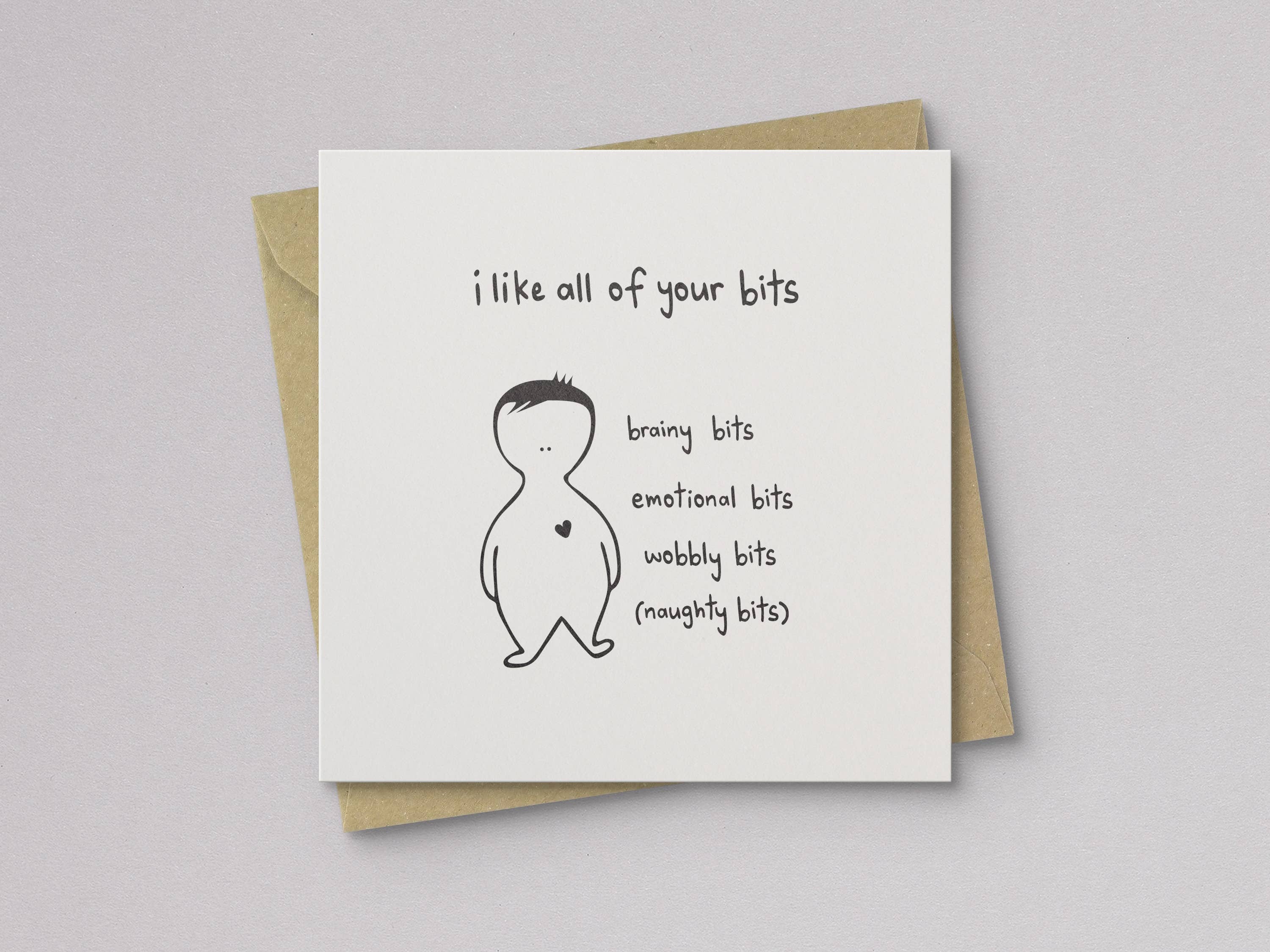 Kwohtations – Großhandel Liebeskarte – Ich mag all deine Teile Valentinstagskarte1